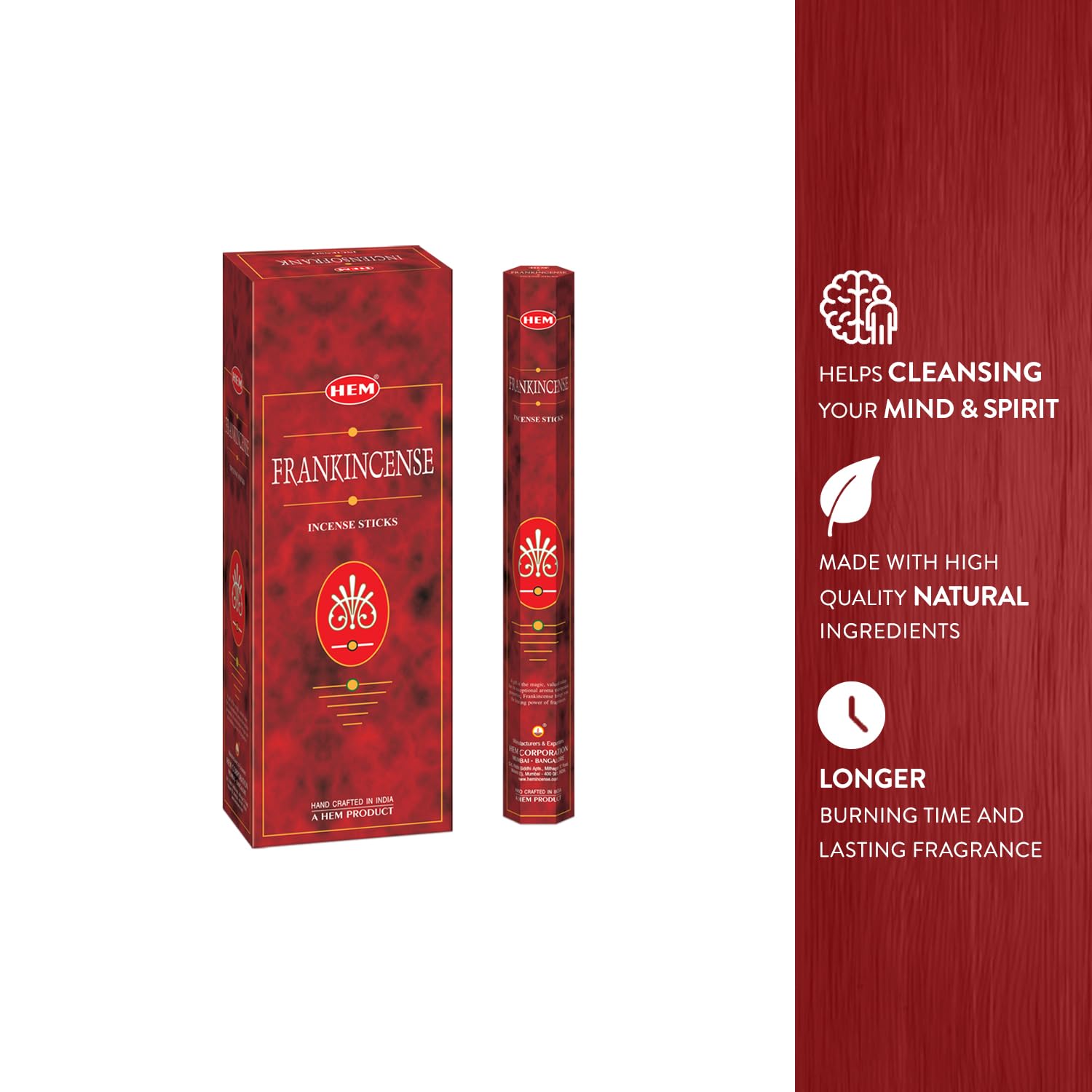 Frankincense - Box of Six 20 Sticks Tubes, 120 Sticks Total - HEM Incense From India